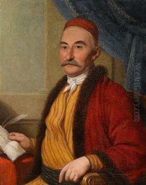 Bildnis Desjudischottomanischen Kaufmanns Johann Jacobez Oil Painting by Johann Baptist the Elder Lampi