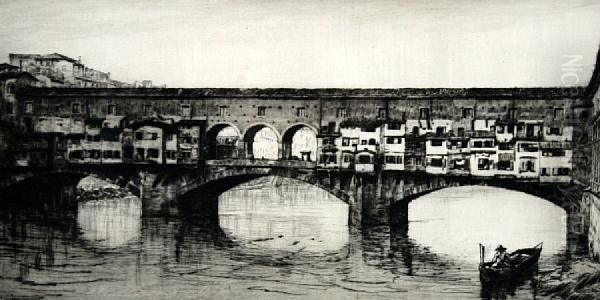 Figures Descending Steps Oil Painting by Percy Lancaster