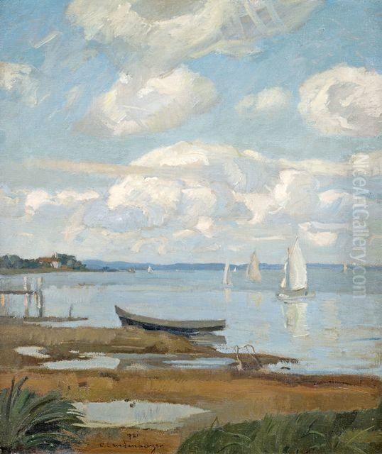 Ammerseelandschaft Mit Segelbooten Oil Painting by Christian Adam Landenberger