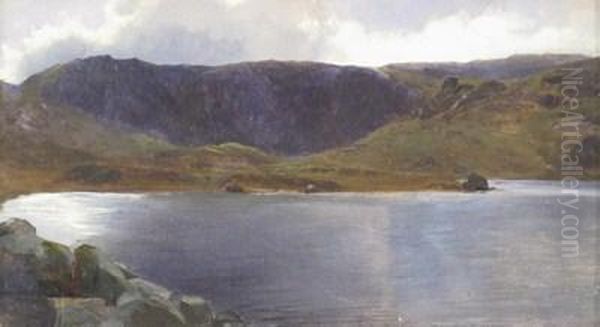 Highland Landscape Oil Painting by Sir Edwin Henry Landseer