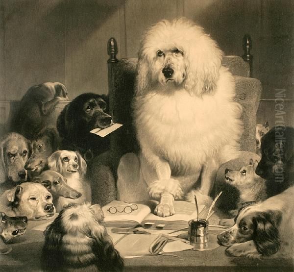 Laying Down The Law Oil Painting by Sir Edwin Henry Landseer