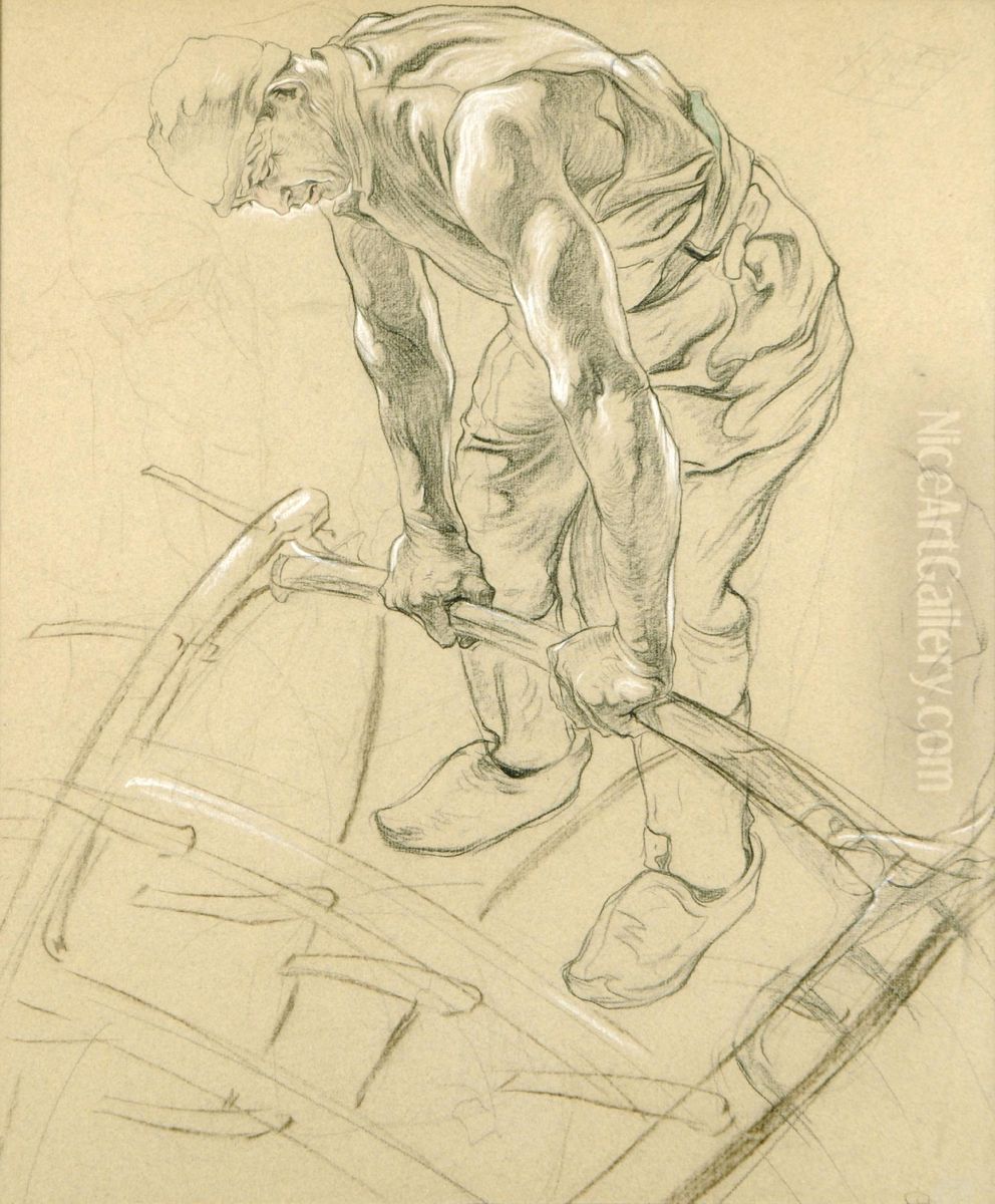 Le Laboureur Oil Painting by Maurice Langaskens