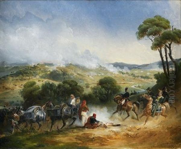 Scene De La Guerre D'espagne Oil Painting by Jean-Charles Langlois