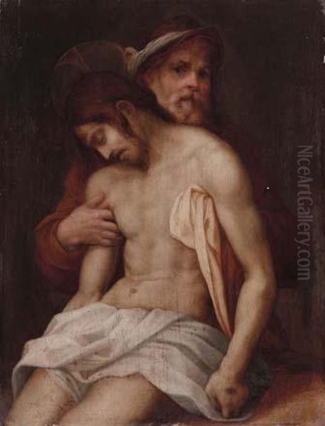 Cristo Deposto Sorretto Da Nicodemo Oil Painting by Giovanni Antonio Lappoli