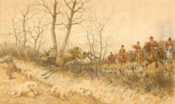 Chasse A Courre Du Cerf Oil Painting by Georges Larocque