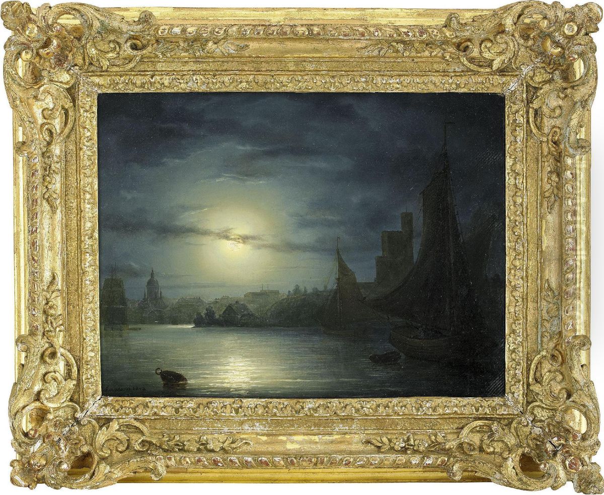 Vy Fran Beckholmen Mot Kastellholmen Och Sodermalm - Stockholm I Mansken Oil Painting by Marcus Larson