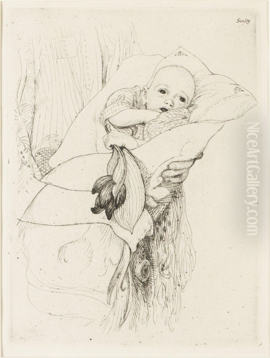 Gunlog Gratulerar Morfar Oil Painting by Carl Larsson