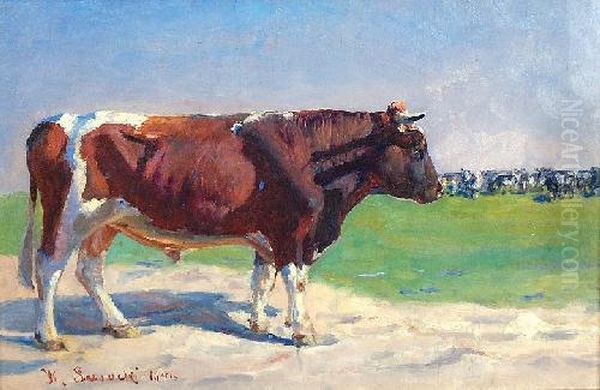 Wol Na Pastwisku Oil Painting by Kazimierz Lasocki