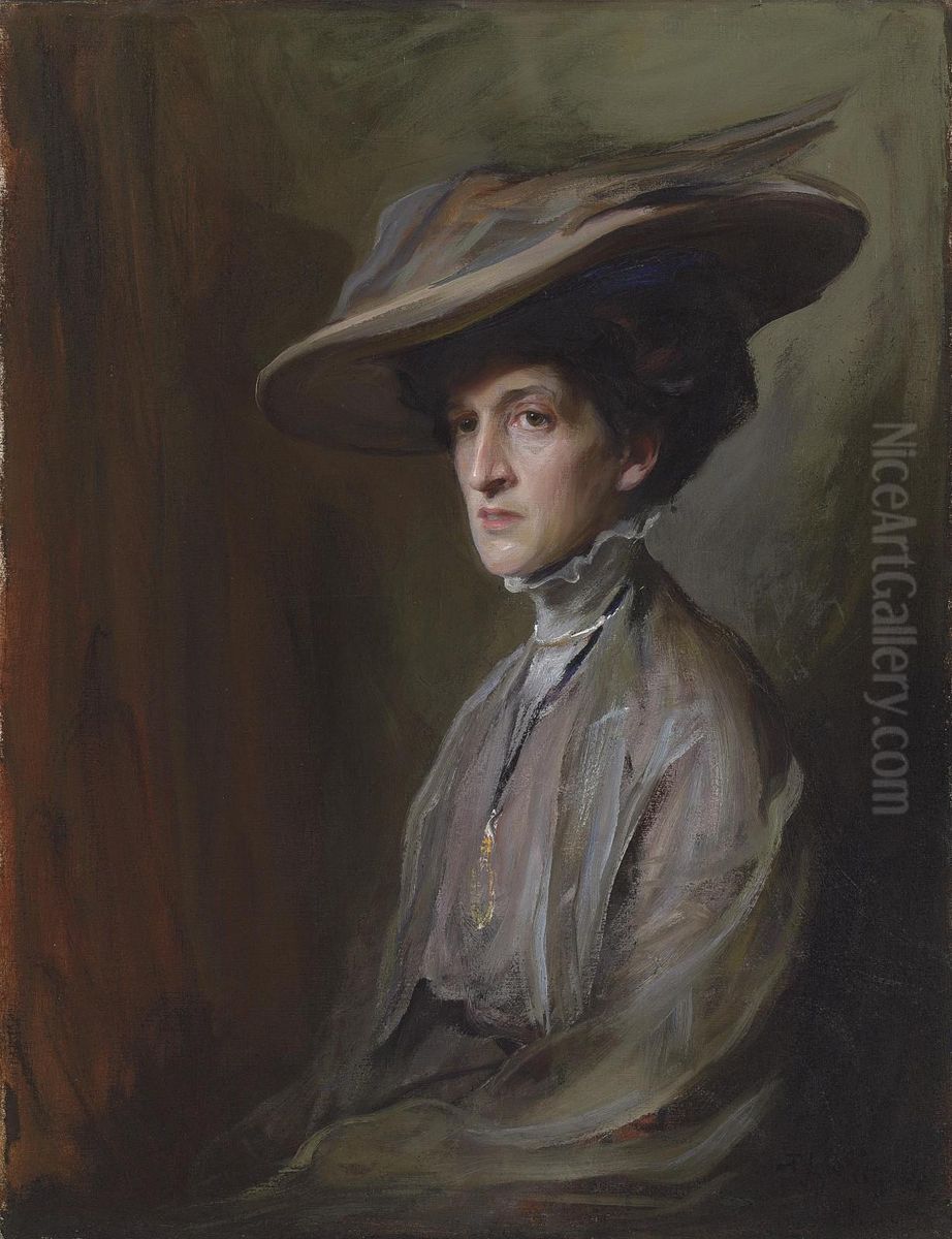 Mrs Herbert Asquith, Later Countess Of Oxford And Asquith Oil Painting by Philip Alexius De Laszlo