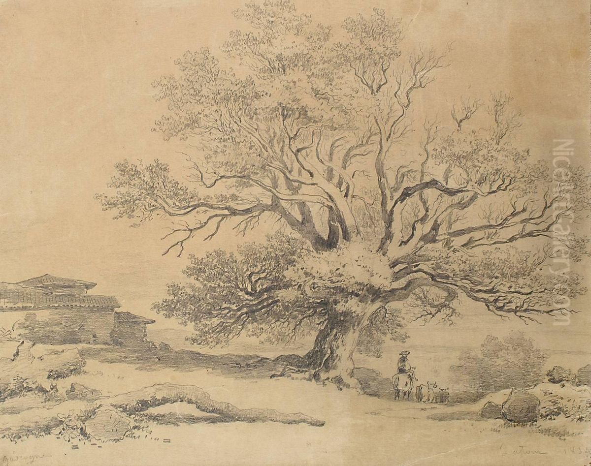 Paysage De Gascogne Oil Painting by Joseph Pierre Tancrede Latour