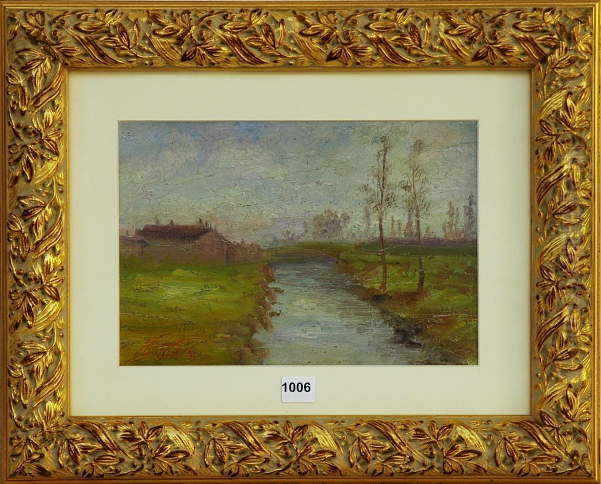 Paesaggio Con Cascine E Corso D'acqua Oil Painting by Nicola Laurenti