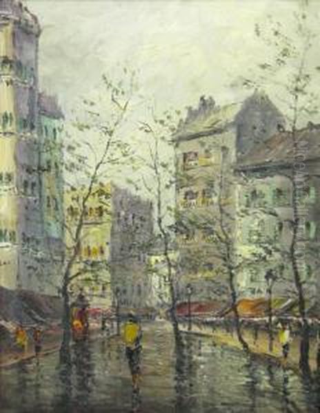 Dupa Ploaie Oil Painting by Emilian Lazarescu