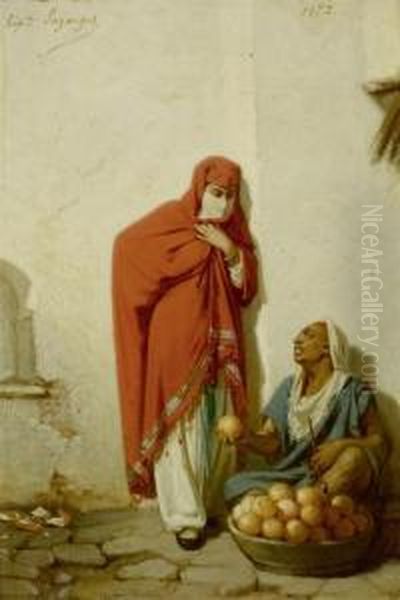 The Orange Seller Oil Painting by Jean Raymond Hippolyte Lazerges