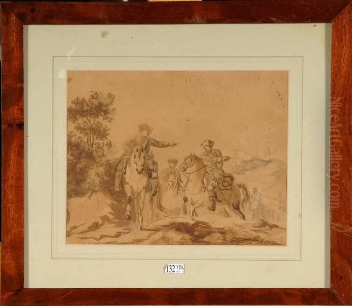 Cavaliers Oil Painting by Jean-Baptiste Le Paon