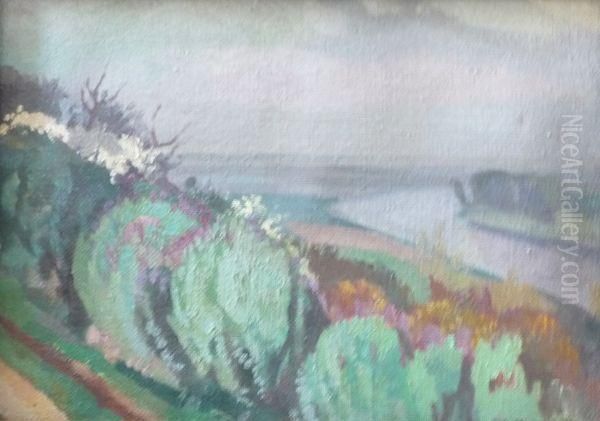 Les Bords De Seine. La Frette Oil Painting by Alfred Marie Le Petit