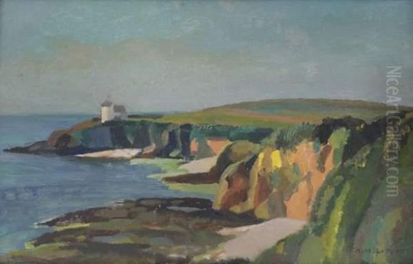 Cote Rocheuse Vue Du Pouldu Oil Painting by Alfred Marie Le Petit