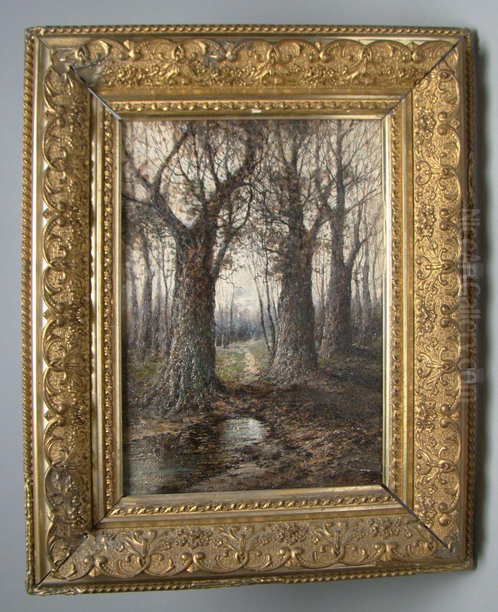 Forest Stream Oil Painting by H. Le Roi