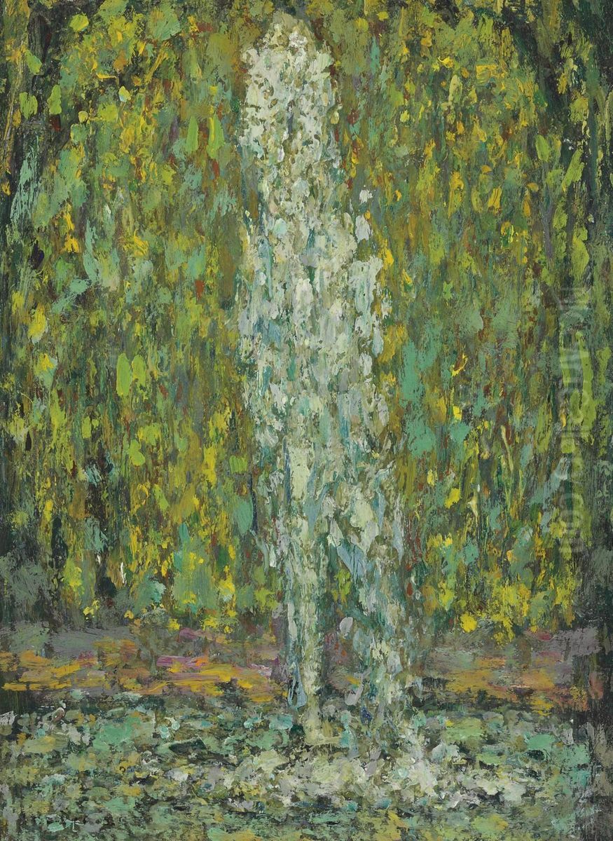Jet D'eau Sous Bois Oil Painting by Henri Eugene Augustin Le Sidaner