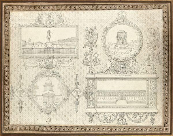 Les Monuments De Paris Oil Painting by Hippolyte Lebas