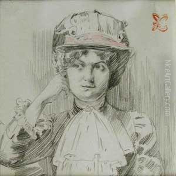 Elegante Oil Painting by Leon Lebegue