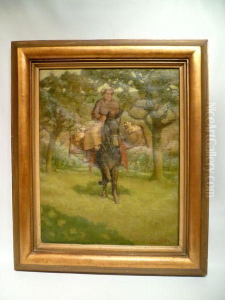 Servante De Ferme Normande Oil Painting by Jean-Baptiste Lucien