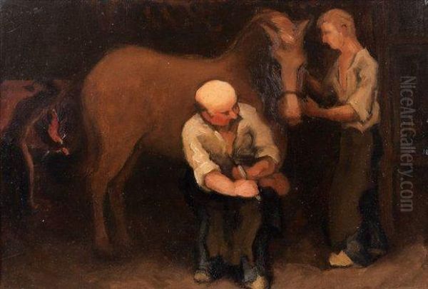 Le Marechal Ferrant Oil Painting by Jean-Baptiste Lucien