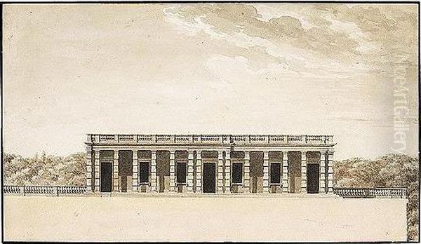 Design For An Orangerie Oil Painting by Claude Nicolas Ledoux
