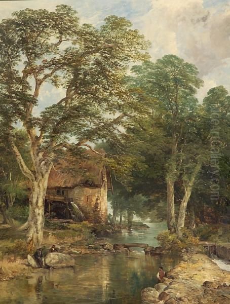 Beech Tree Mill Oil Painting by Frederick Richard Lee, R.A.