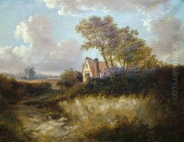 Cottage In A Landscape Oil Painting by Frederick Richard Lee, R.A.