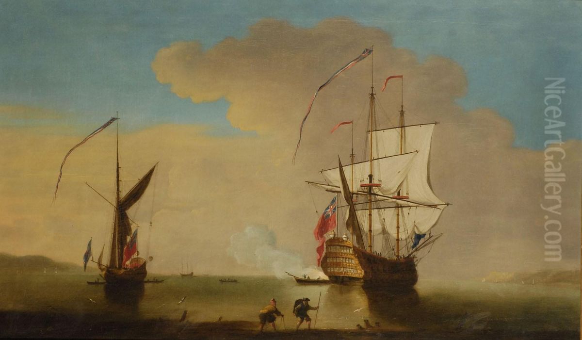 Nave Che Annuncia La Partenza Dalla Medway Oil Painting by Thomas Leemans