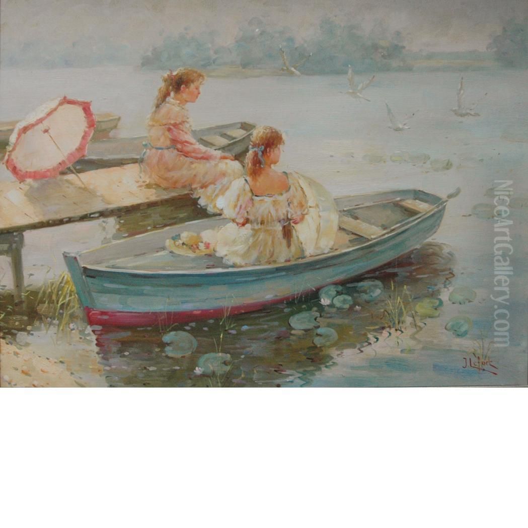 A Sunny Afternoon Oil Painting by Jean Lefort