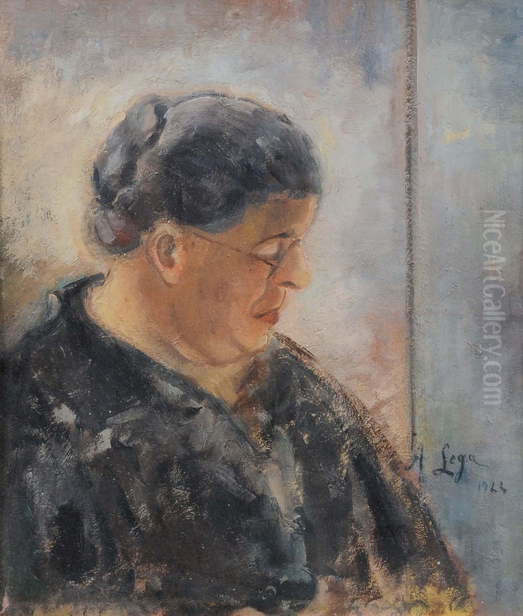 Ritratto Di Signora Oil Painting by Achille Lega