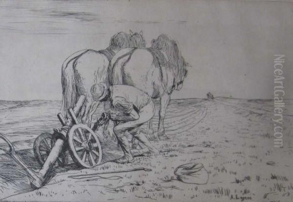 Setting Of The Plough Oil Painting by Alphonse Legros