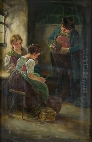 Der Blumengrus Oil Painting by Wilhelm Lehmann-Leonhard