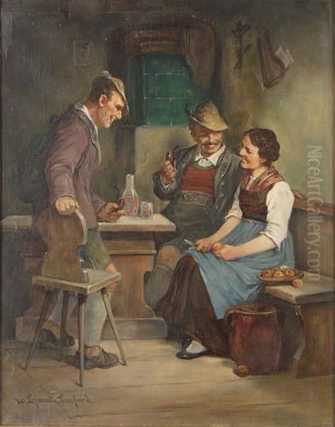 Untitled Oil Painting by Wilhelm Lehmann-Leonhard