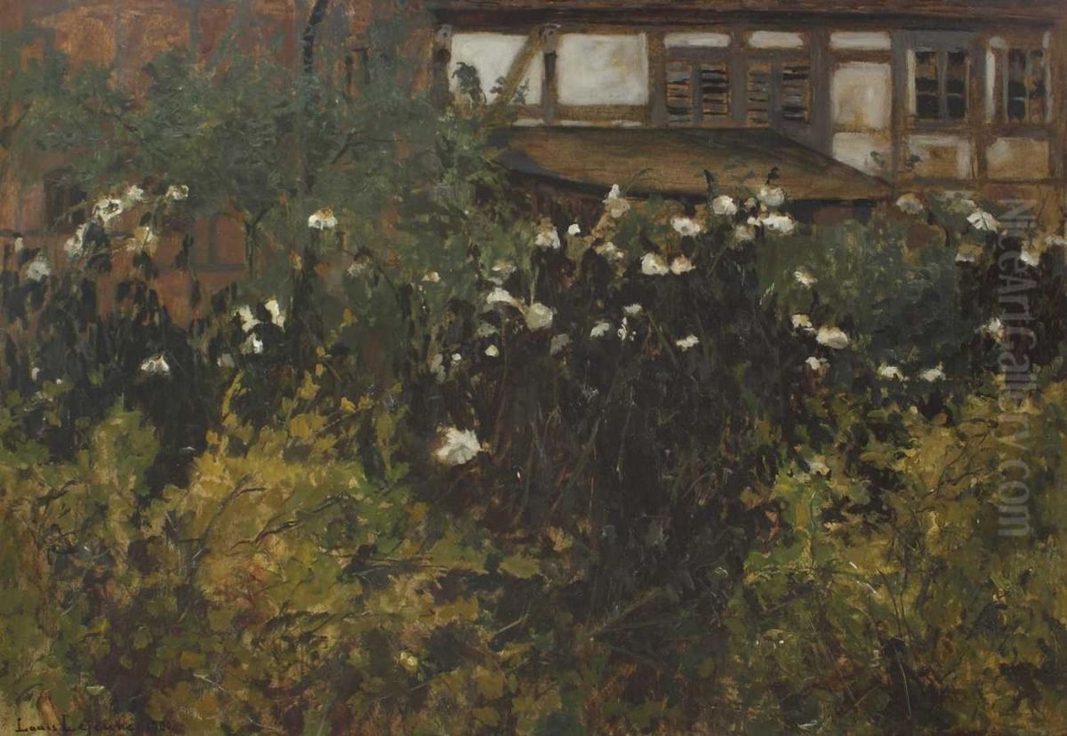 Bluhender Bauerngarten Vor Fachwerkhaus Oil Painting by Louis Lejeune