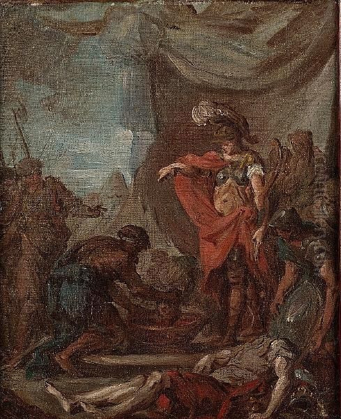 Cyrus And Tomyris Oil Painting by Nicolas Lejeune