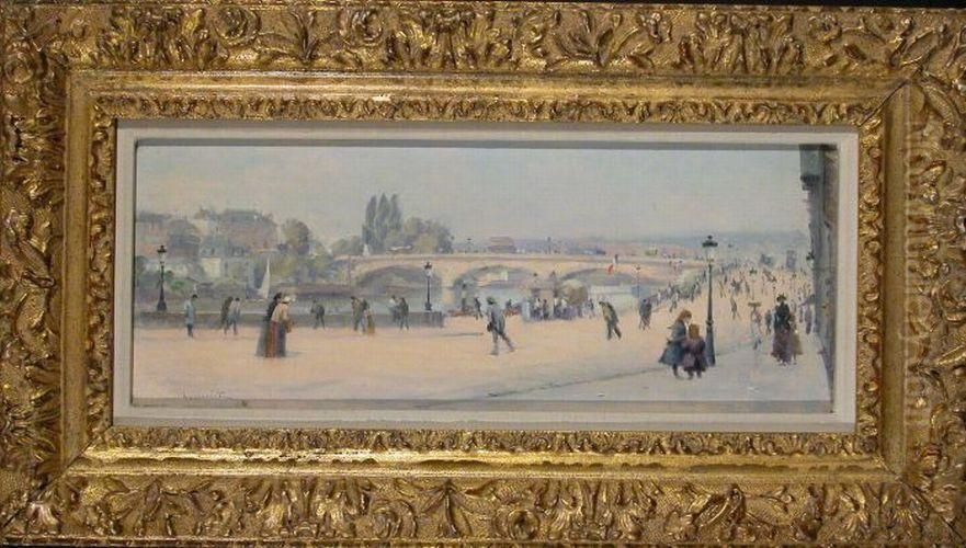 Vue De Ville Oil Painting by Lemaitre Leon Jules