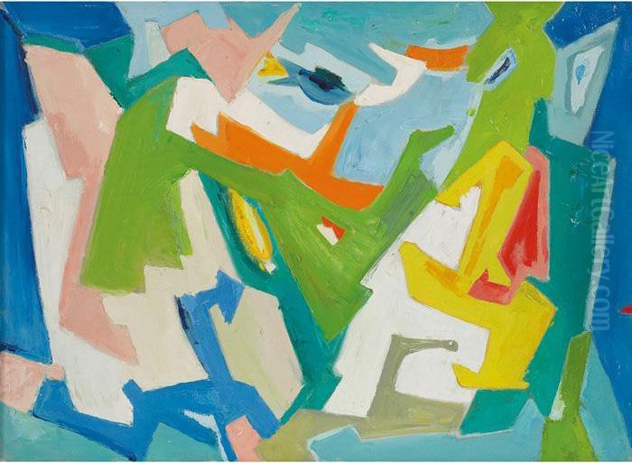 Abstract Still Life Oil Painting by Georg Lemm