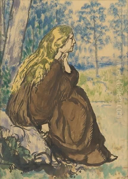 Femme Assise Oil Painting by Georges Lemmen