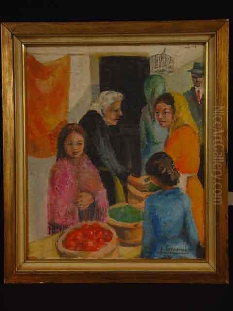 Marktszene Oil Painting by Lucie Lemonnier