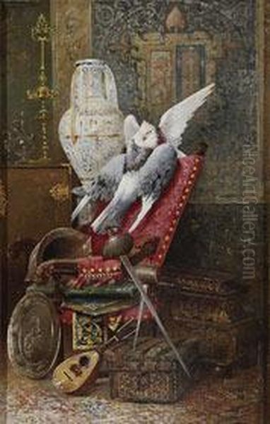 Bodegon Con Palomas Oil Painting by Horacio Lengo y Martinez