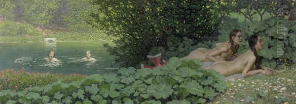 Panslieder I. 1928 / 1947. Oil Painting by Maximilian, Max Lenz