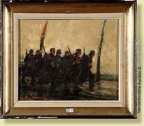 La Marche Des Soldats Oil Painting by Charly Leonard