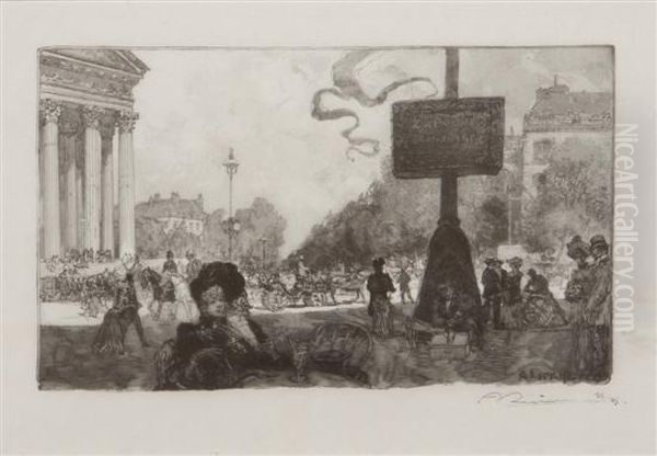 Coin De La Rue Royale Oil Painting by Auguste Lepere