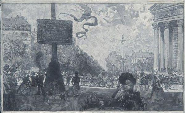 Coin De La Rue Royale Oil Painting by Auguste Lepere