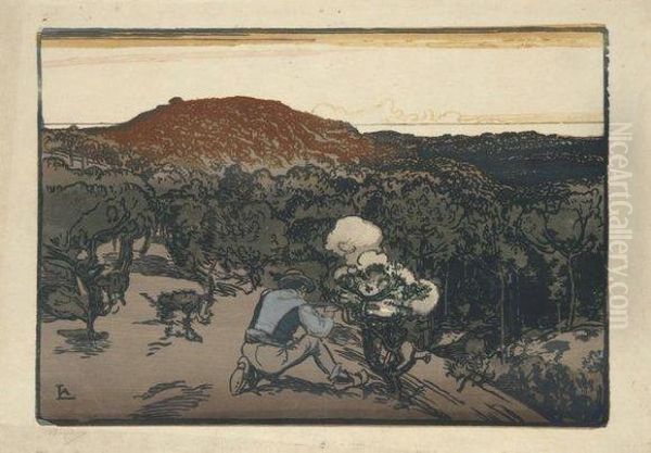 Le Braconnier, Dunes De Saint-jean-de-mont Oil Painting by Auguste Lepere