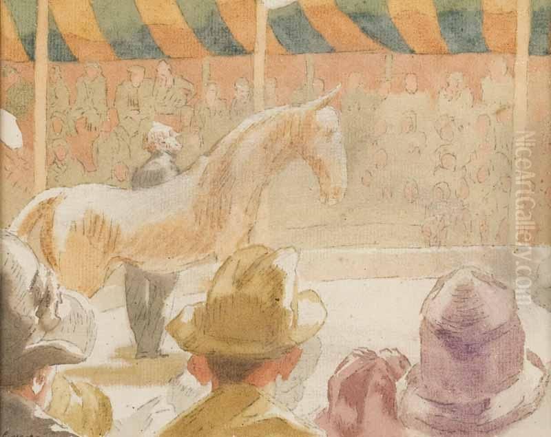 Circus Horse Oil Painting by Therese Lessore