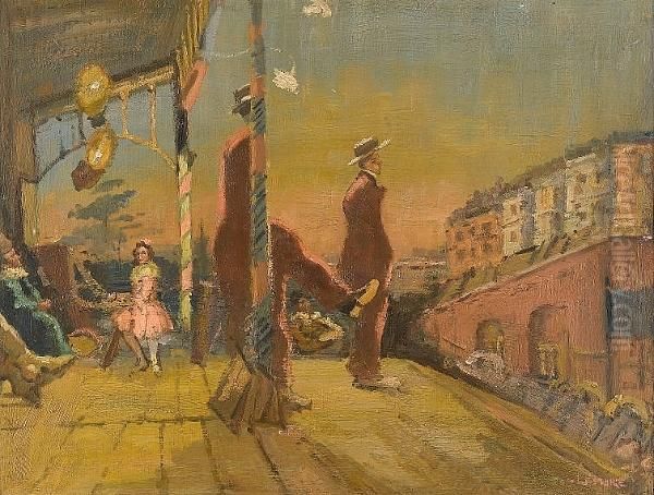 After 'brighton Pierrots' By Sickert Oil Painting by Therese Lessore