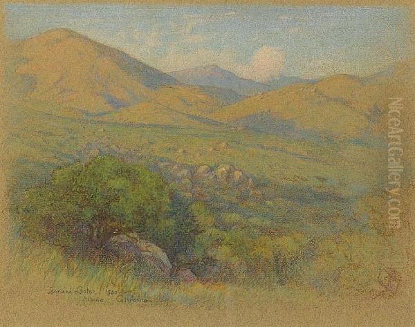 Alpine California; Oaks At Sunset Oil Painting by Leonard Lester